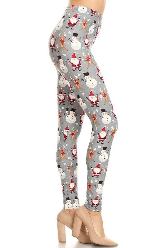 Literary Style Santa and Snowman Buttery Leggings