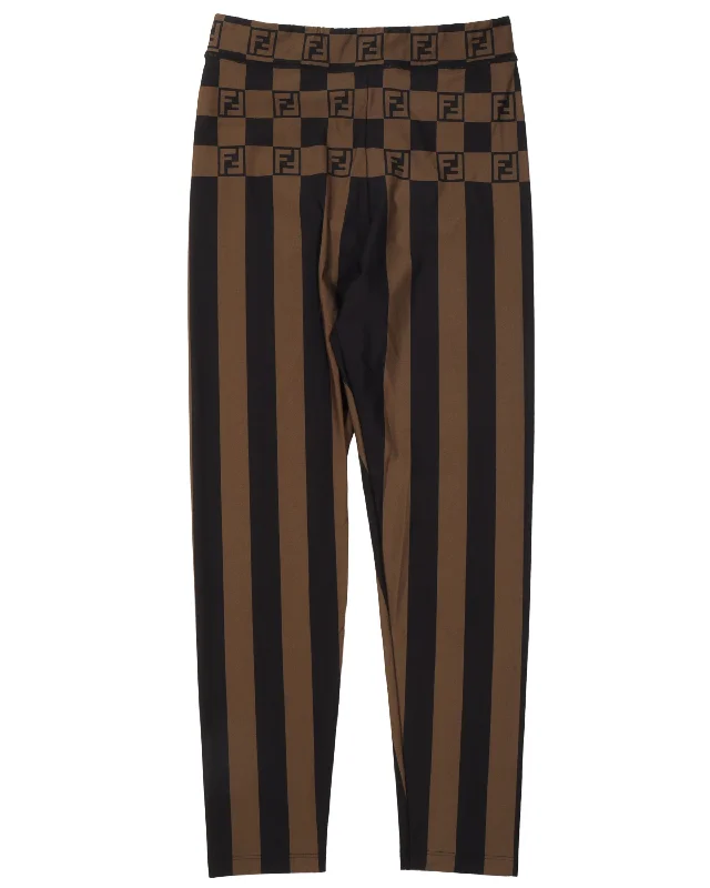 Avant-garde trend Striped Monogram Leggings