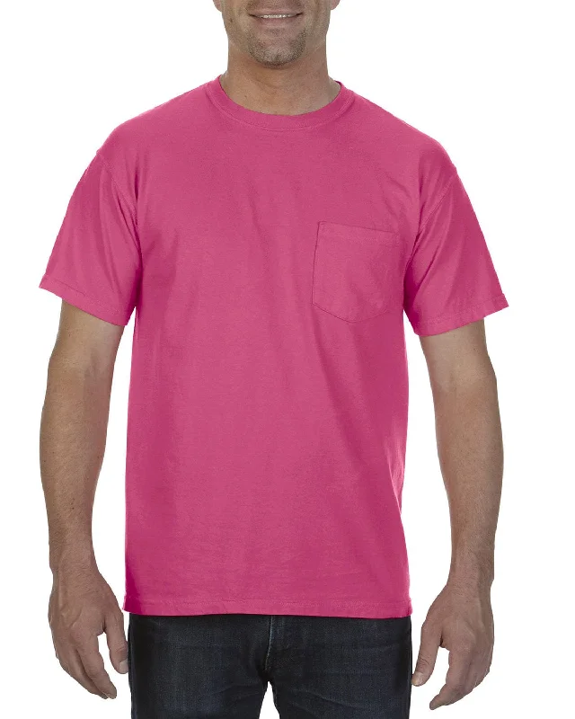 Sports Casual Style Comfort Colors Garment-Dyed Pocket T-Shirt | Heliconia