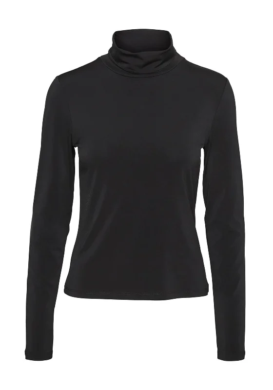 Sweet Stand-Up Collar Style Vero Moda Hadley High Neck Top, Black