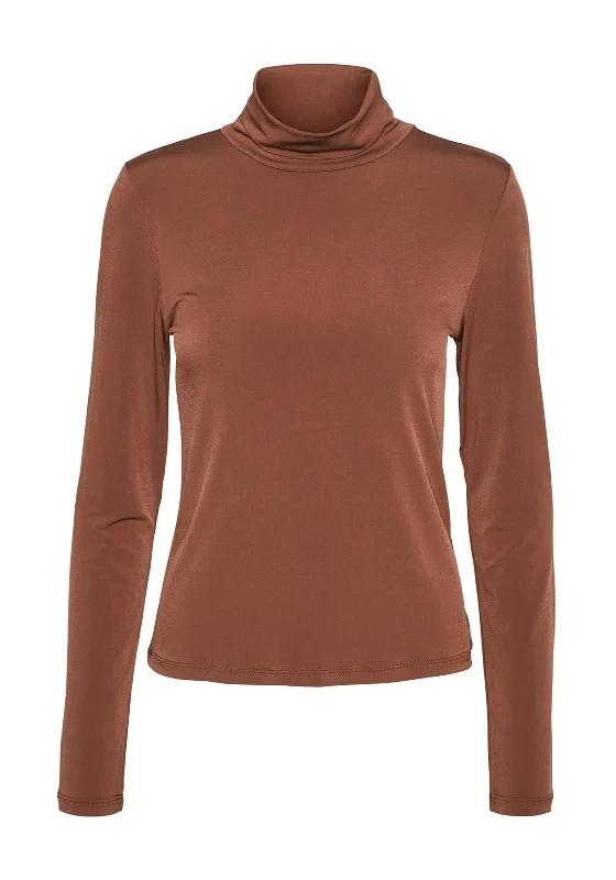 Sweet Age-Reducing Style Vero Moda Hadley High Neck Top, Potting Soil