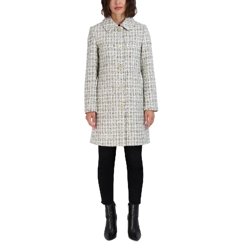 Letter embroidery Womens Wool Blend Long Walker Coat