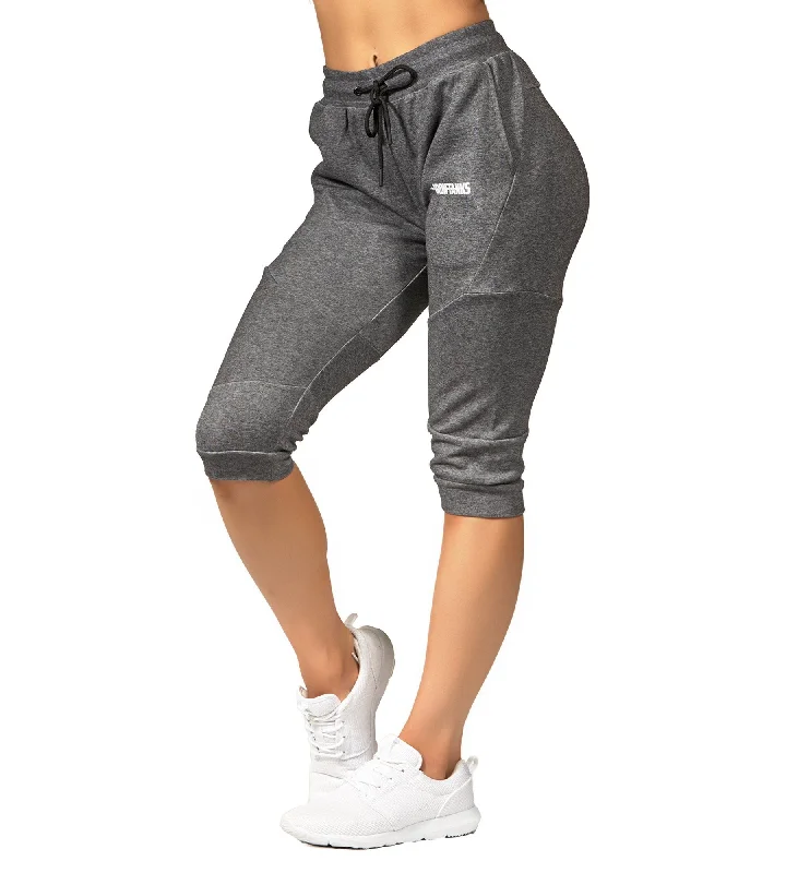 Sweet Student Style Womens Fusion 3/4 Gym Pants - Carbon Grey