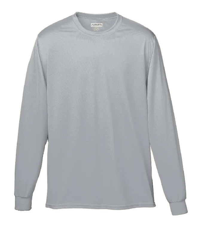 Literary Style Augusta Long Sleeve Moisture Wicking T-Shirt | Silver Grey