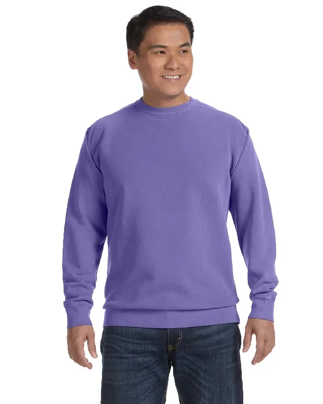 Sports Zipper Style Comfort Colors Garment-Dyed Crewneck Sweatshirt | Violet