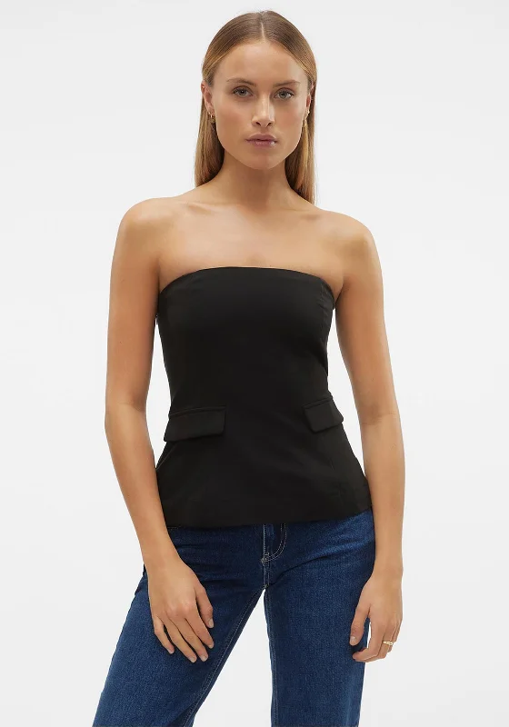 Sweet Princess Skirt Vero Moda Alora Tailored Bandeau Top, Black