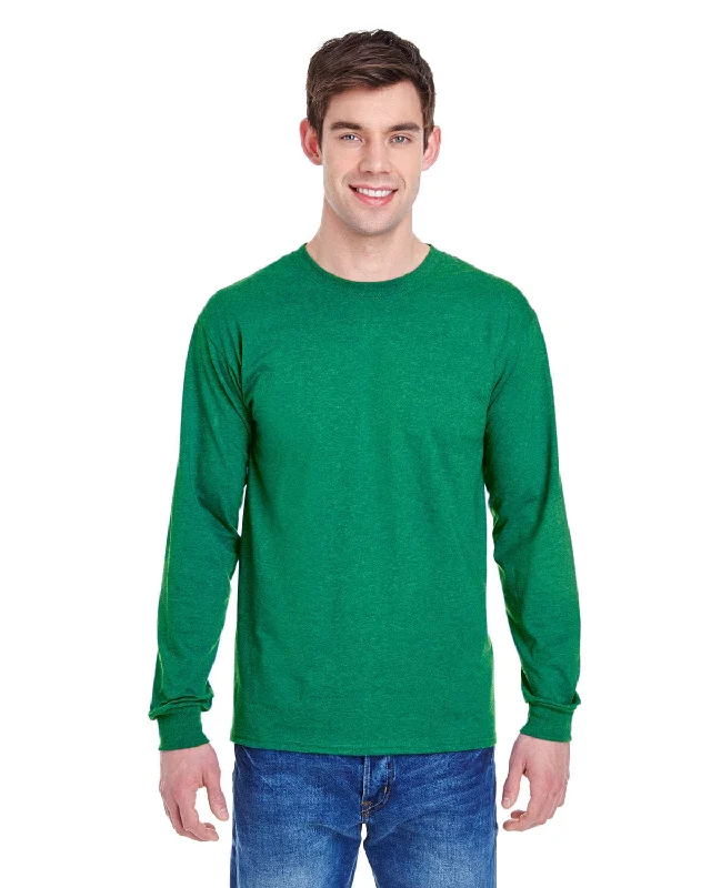 Street Personality Style Fruit of the Loom Lightweight Long Sleeve T-Shirt | Retro Hthr Green Street Personality Style Fruit of the Loom Lightweight Long Sleeve T-Shirt | Retro Hthr Green
