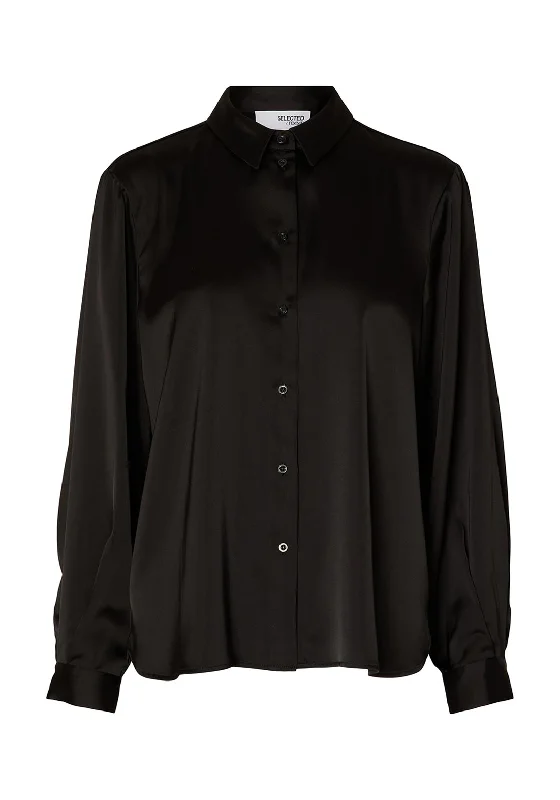 Affordable selection Selected Femme Talia-Franziska Relaxed Shirt, Black