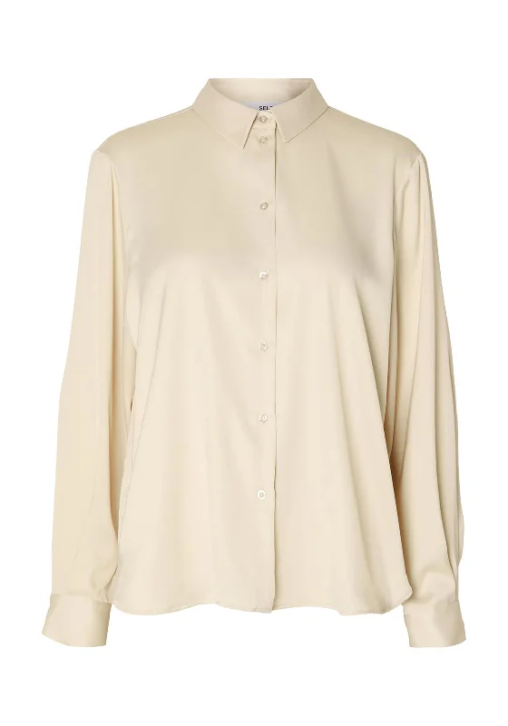 Fashionable sports Selected Femme Talia-Franziska Relaxed Shirt, Birch