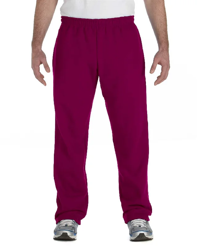 Sweet Small Flower Pattern Gildan Heavy Blend 50/50 Open-Bottom Sweatpants | Maroon
