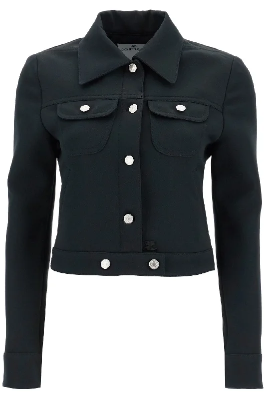 Round neck design Courreges Women's Twill Trucker Jacket In