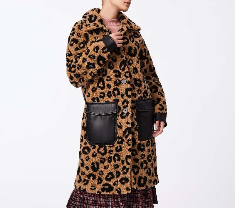 Leisure And Entertainment Leopard Sherpa Coat