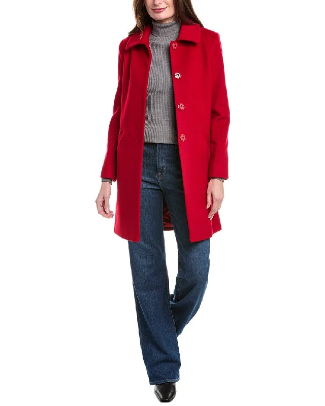 Retro Lace Fabric sofiacashmere Modern Luxe Wool & Cashmere-Blend Coat