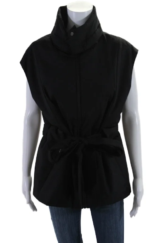 High-end atmosphere Aday Womens Two Pocket High Neck Zip Up City Summits Puffer Vest Black High-end atmosphere Aday Womens Two Pocket High Neck Zip Up City Summits Puffer Vest Black
