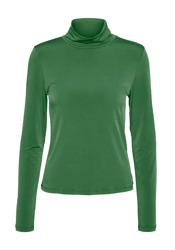 Sweet Student Style Vero Moda Hadley High Neck Top, Juniper Green