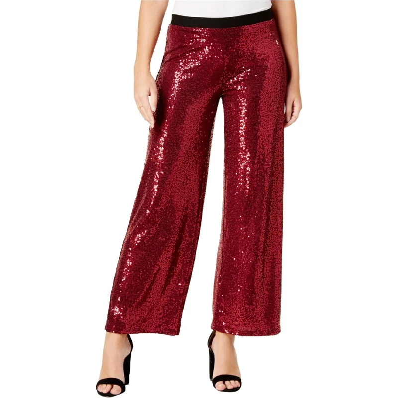 Sports Tights Kensie Womens Sequined Casual Wide Leg Pants, Pink, Small