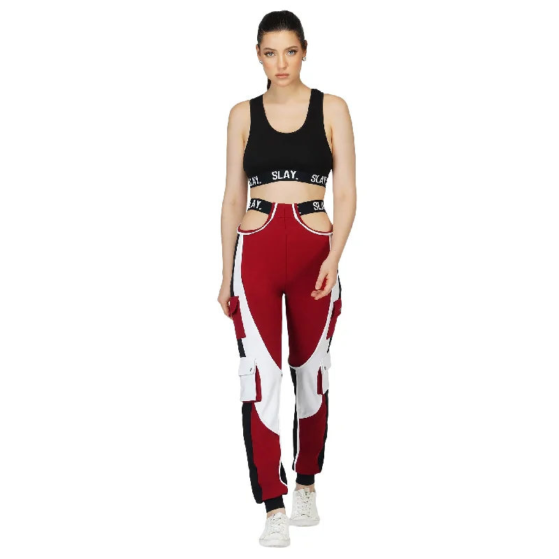 Sports suit style SLAY. Women's Activewear Black Crop Top