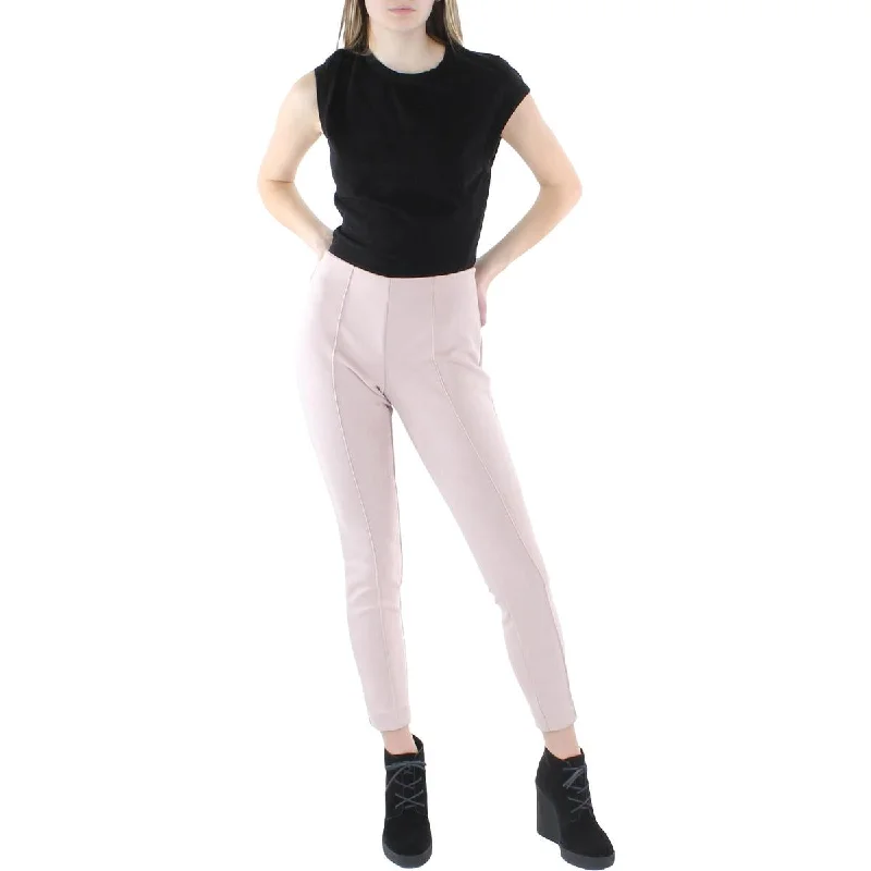 Street Style Suit Anne Klein Womens Faux Suede Pintuck Ankle Pants