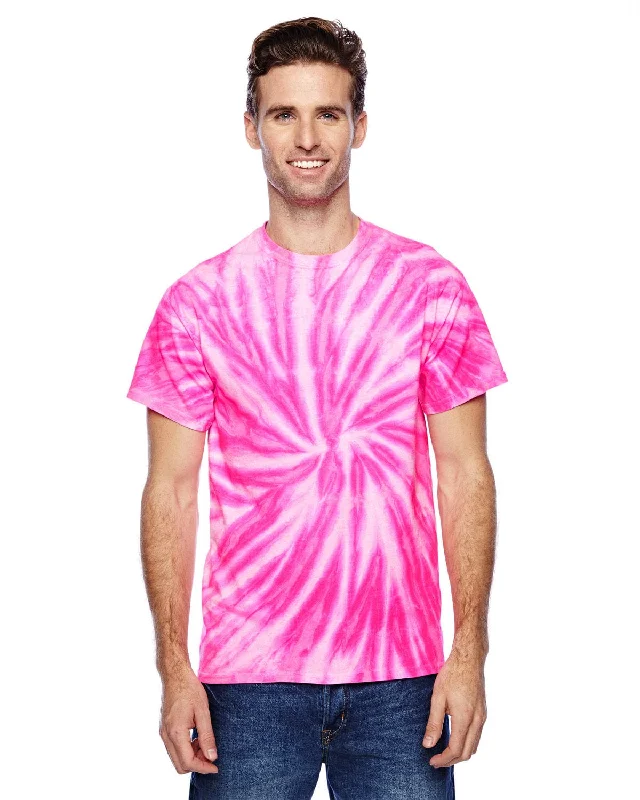 Retro Dress Tie-Dye 100% Cotton Tie-Dyed T-Shirt | Neon Bubblegum