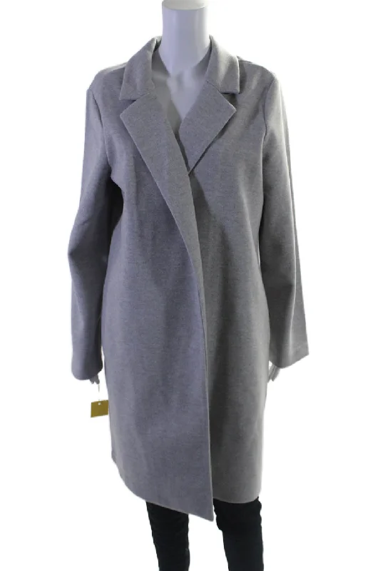 Boutique display Renuar Womens Classic Lapel Open Front Long Sleeves Coat Heather Gray Boutique display Renuar Womens Classic Lapel Open Front Long Sleeves Coat Heather Gray