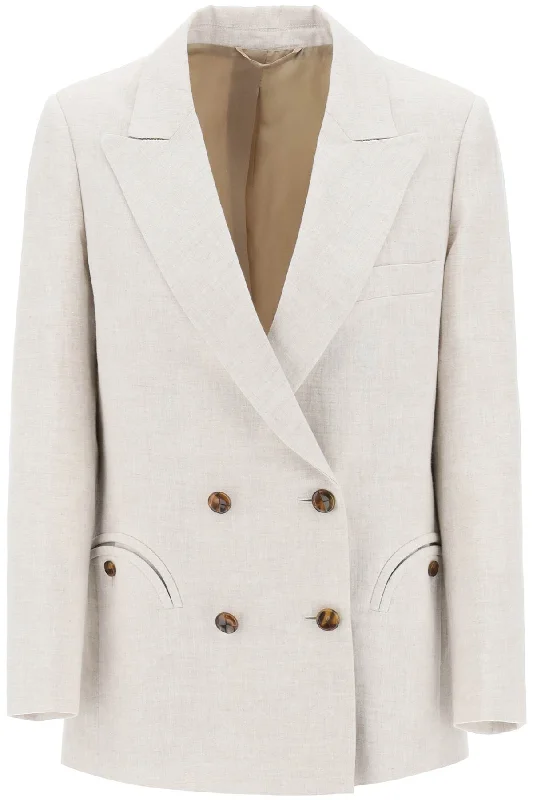 Fashion Style Blaze Milano Women's Everyday Mid-Day Sun Double-Breasted Blazer