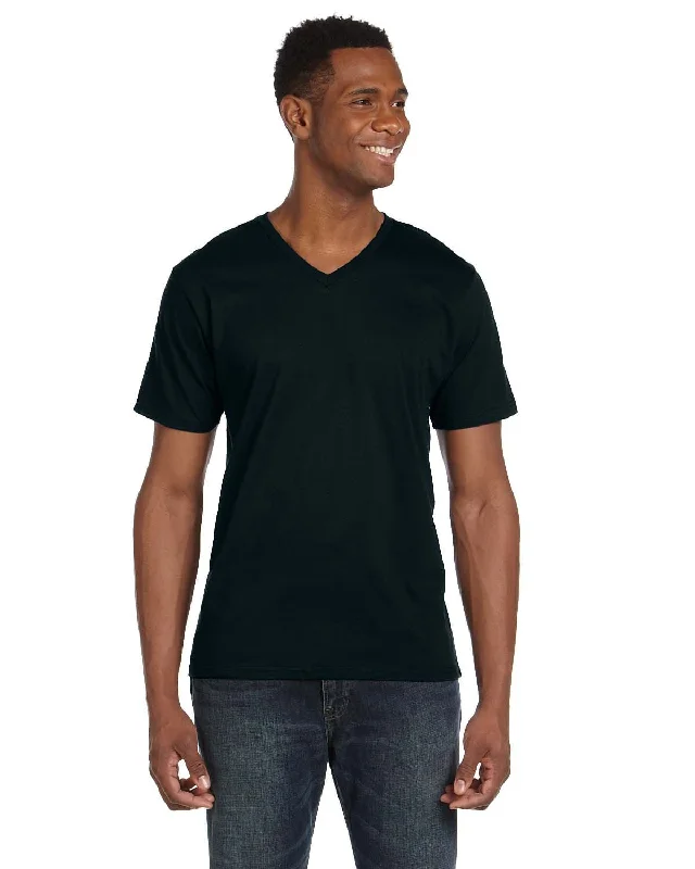 Street Graffiti Design Anvil Fashion Fit V-Neck T-Shirt | Black