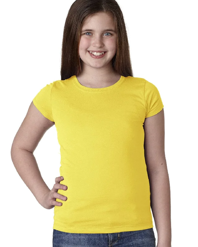 Street Sports Style Next Level Girls Princess Tee | Vibrant Yellow