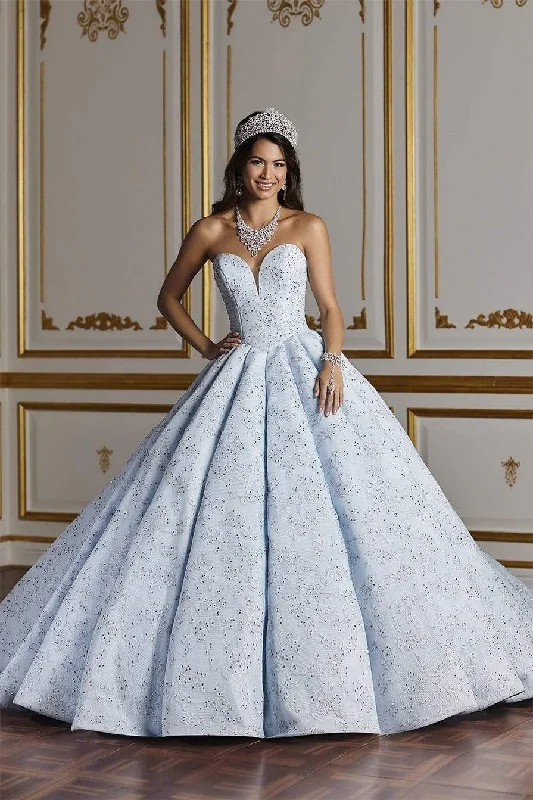 Sports fitness shoes Quinceanera Collection - 26932 Metallic Floral Lace Gown