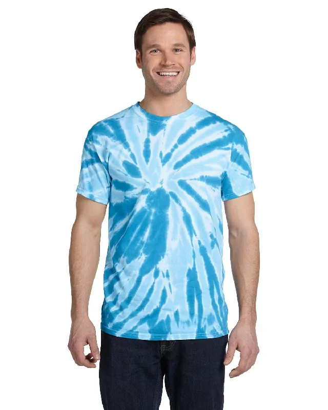Retro Style Tie-Dye 100% Cotton Tie-Dyed T-Shirt | Twist Turquoise