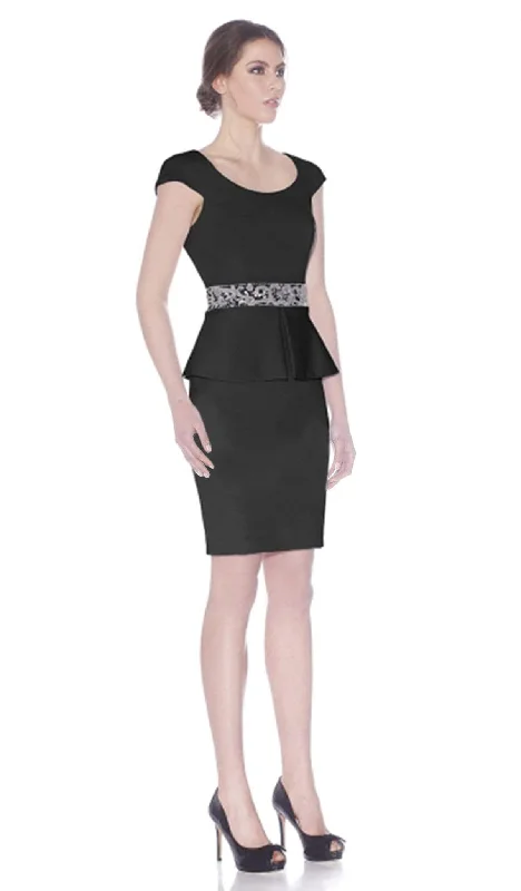 Cool Style J'Adore Dresses - J7050 Short Dress With Peplum and Beaded Waistband Accent Cool Style J'Adore Dresses - J7050 Short Dress With Peplum and Beaded Waistband Accent