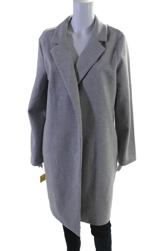 Sweet And Cute Style Renuar Womens Classic Lapel Open Front Long Sleeves Coat Heather Gray Sweet And Cute Style Renuar Womens Classic Lapel Open Front Long Sleeves Coat Heather Gray