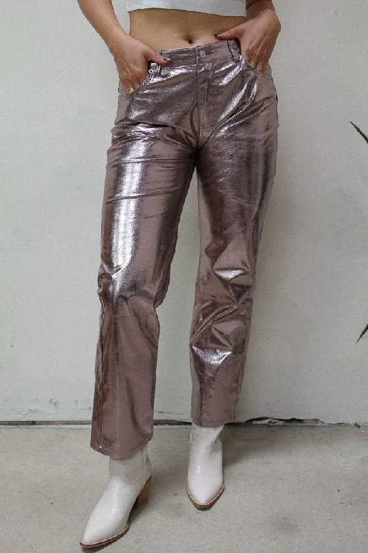 Street Fashion Style Let's Disco Metallic Pants