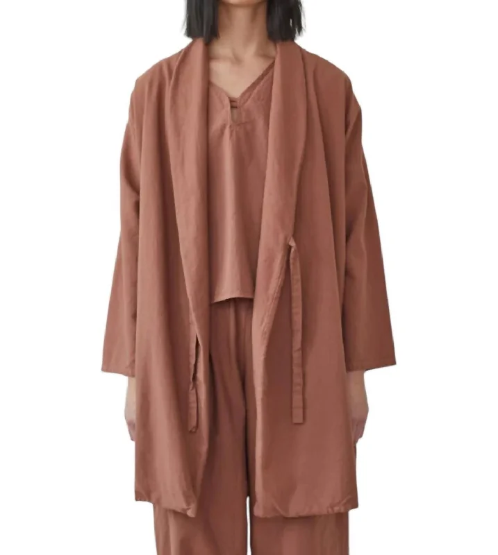 Urban Fashion Twill Tie Trench Coat In Clay