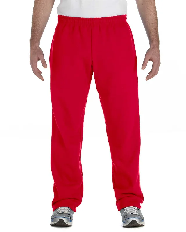 Retro Elegant Style Gildan Heavy Blend 50/50 Open-Bottom Sweatpants | Red