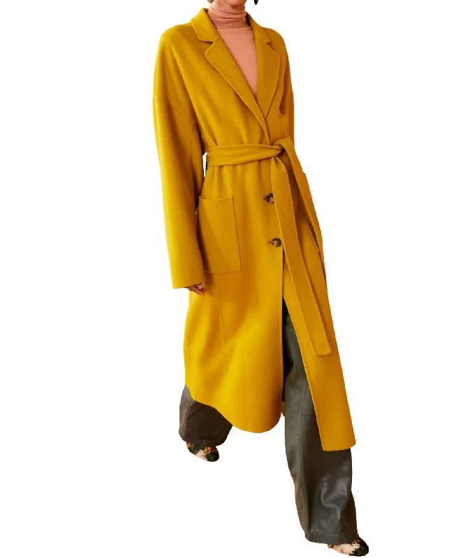Street Personality Style Harlow Coat In Turmeric