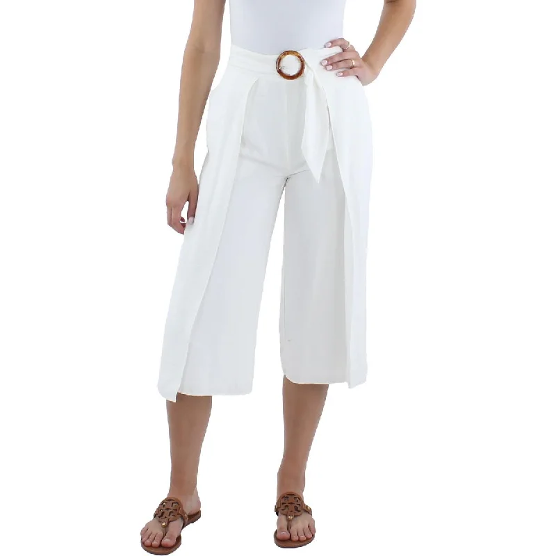 Sweet Princess Skirt CeCe Womens Petites High Rise Wide Leg Capri Pants