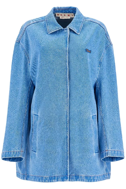 Affordable selection Marni Women's 'Oversized Organic blue Jacket