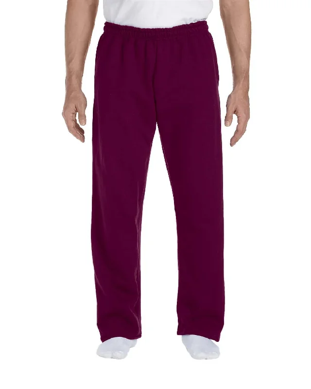 Retro Style Gildan Open Bottom Sweatpants | Maroon
