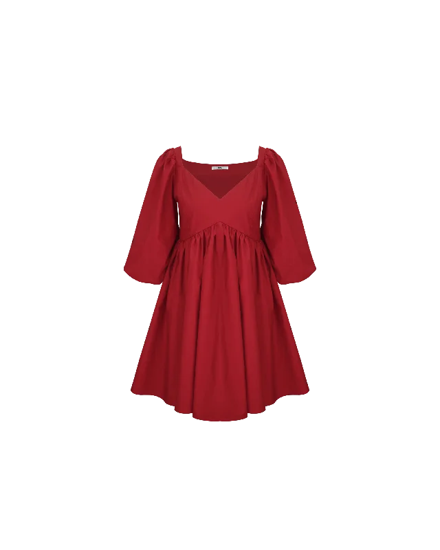 Printed pattern NONI MINI DRESS GARNET