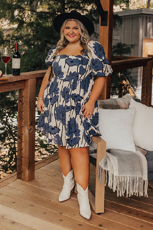 Street Vertical And Horizontal Design Garden Dreams Floral Mini Dress Curves