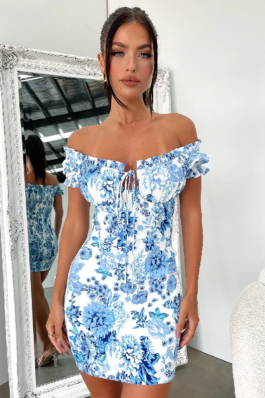 Sports Jacket Maisie Dress - Blue/White Floral