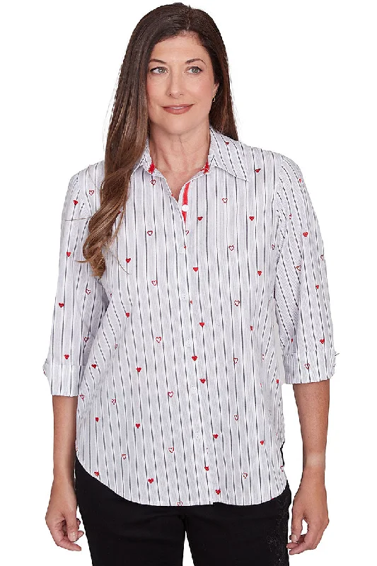 Simple research Wild At Heart Embroidered Pinstripe Shirt
