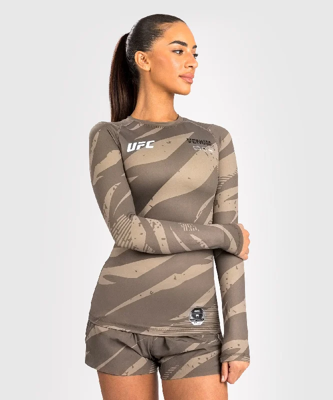 Sweet Modified Style UFC Adrenaline by Venum Fight Week Women’s Performance Long Sleeve Rashguard - Desert Camo Sweet Modified Style UFC Adrenaline by Venum Fight Week Women’s Performance Long Sleeve Rashguard - Desert Camo