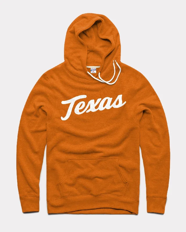 Literary Style Texas Script Burnt Orange Hoodie