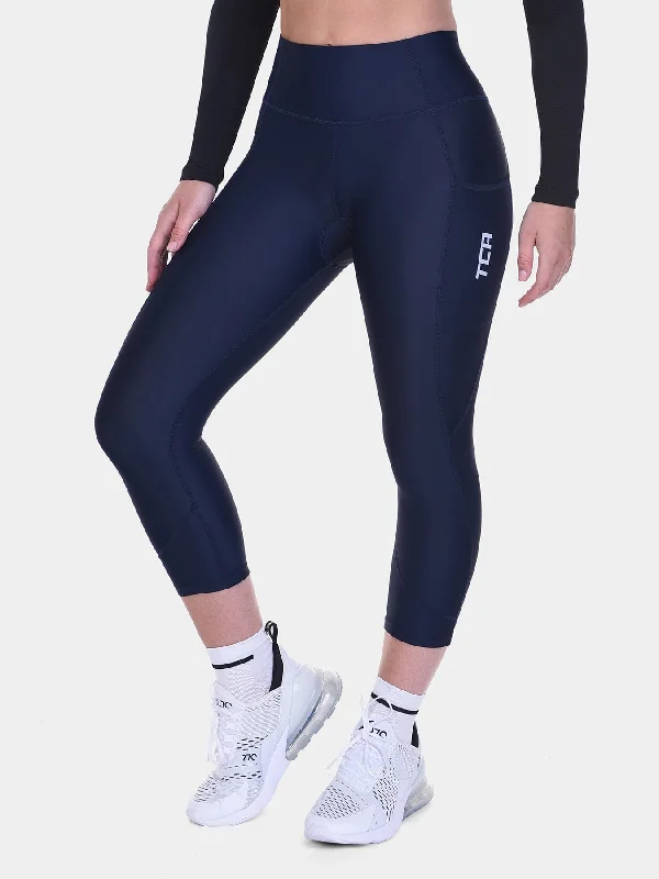 Avant-garde trend Padded Capri Cycling Leggings For Women With Reflective Strips & Side Pocket Avant-garde trend Padded Capri Cycling Leggings For Women With Reflective Strips & Side Pocket
