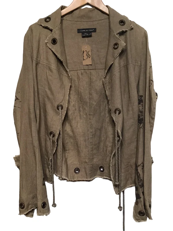 Retro Literary Style Isabel De Pedro Khaki Jacket (Size L)