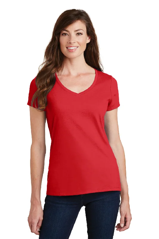 Fashionable sports Port & Company Womens Fan Favorite Short Sleeve V-Neck T-Shirt - Bright Red Fashionable sports Port & Company Womens Fan Favorite Short Sleeve V-Neck T-Shirt - Bright Red