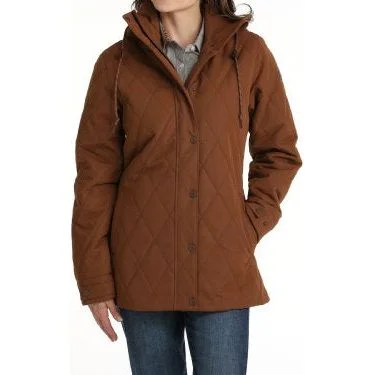 Boutique style WOMEN'S 3/4 LENGTH BARN COAT - BROWN #MAJ9903001