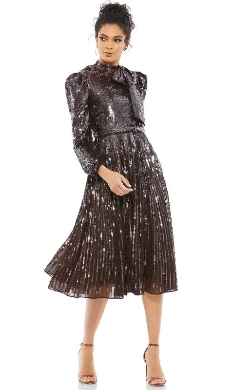 Style Design Mac Duggal 93642 - Bow Styled Sequin Cocktail Dress