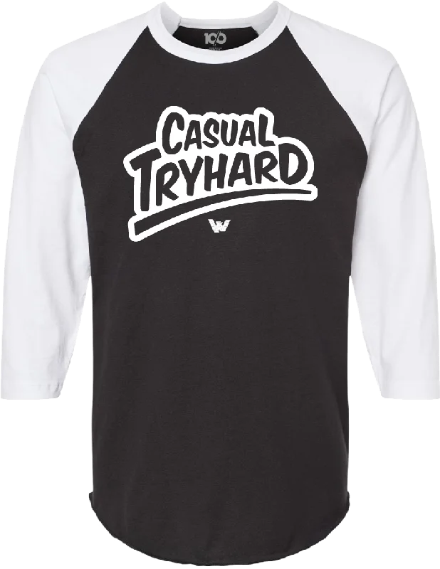 Sports Functional Style JUSTIN WONG - 'Casual Tryhard' Raglan Shirt - Black